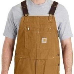 NEW Carhartt Mens Relaxed Fit Duck Bib Overall dark brown, 44W x 28L